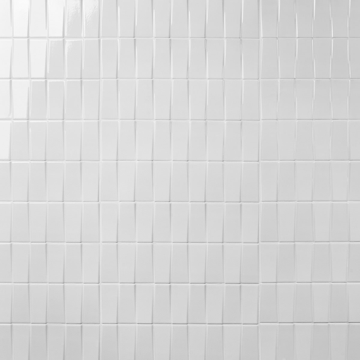 Lux Tile Colorplay Steps White 4.5x18 3D Glossy Crackled Ceramic Tile