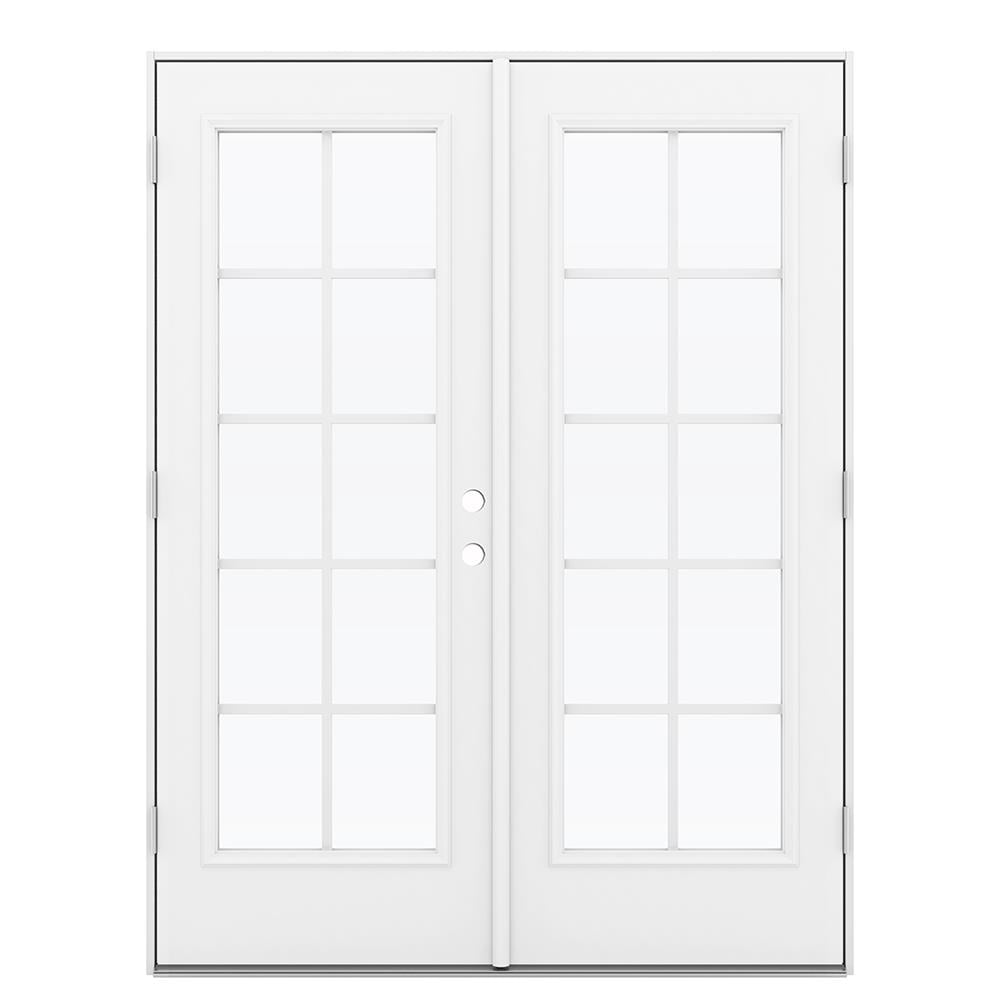 JELD-WEN 60-in x 80-in Steel French, Right-hand outswing – primary product view