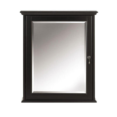 Newport 24 in. W x 28 in. H Framed Bathroom Medicine Cabinet in Black - Super Arbor