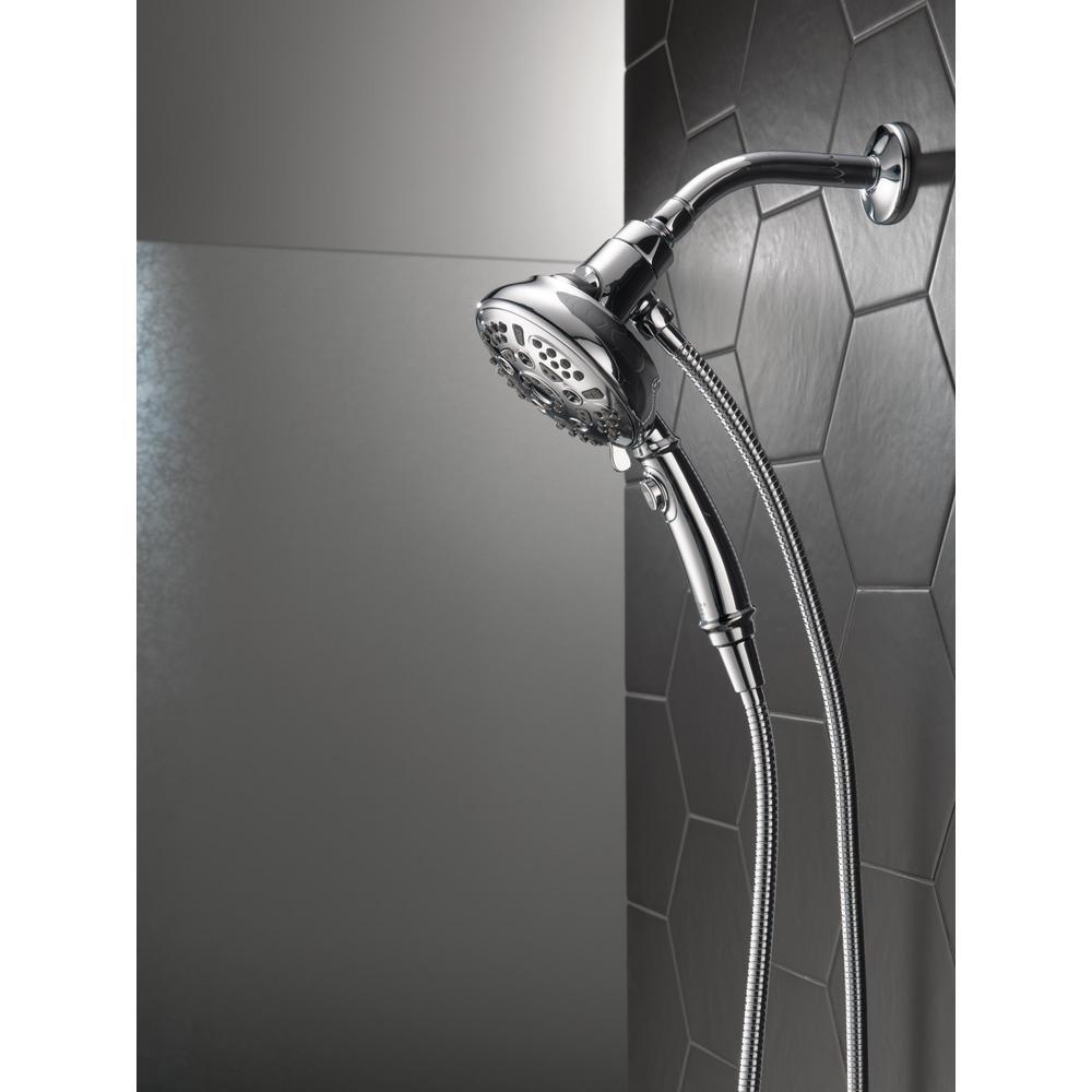 SureDock 7-Spray 5 in. Single Wall Mount Handheld H2Okinetic Shower Head in Chrome - Super Arbor