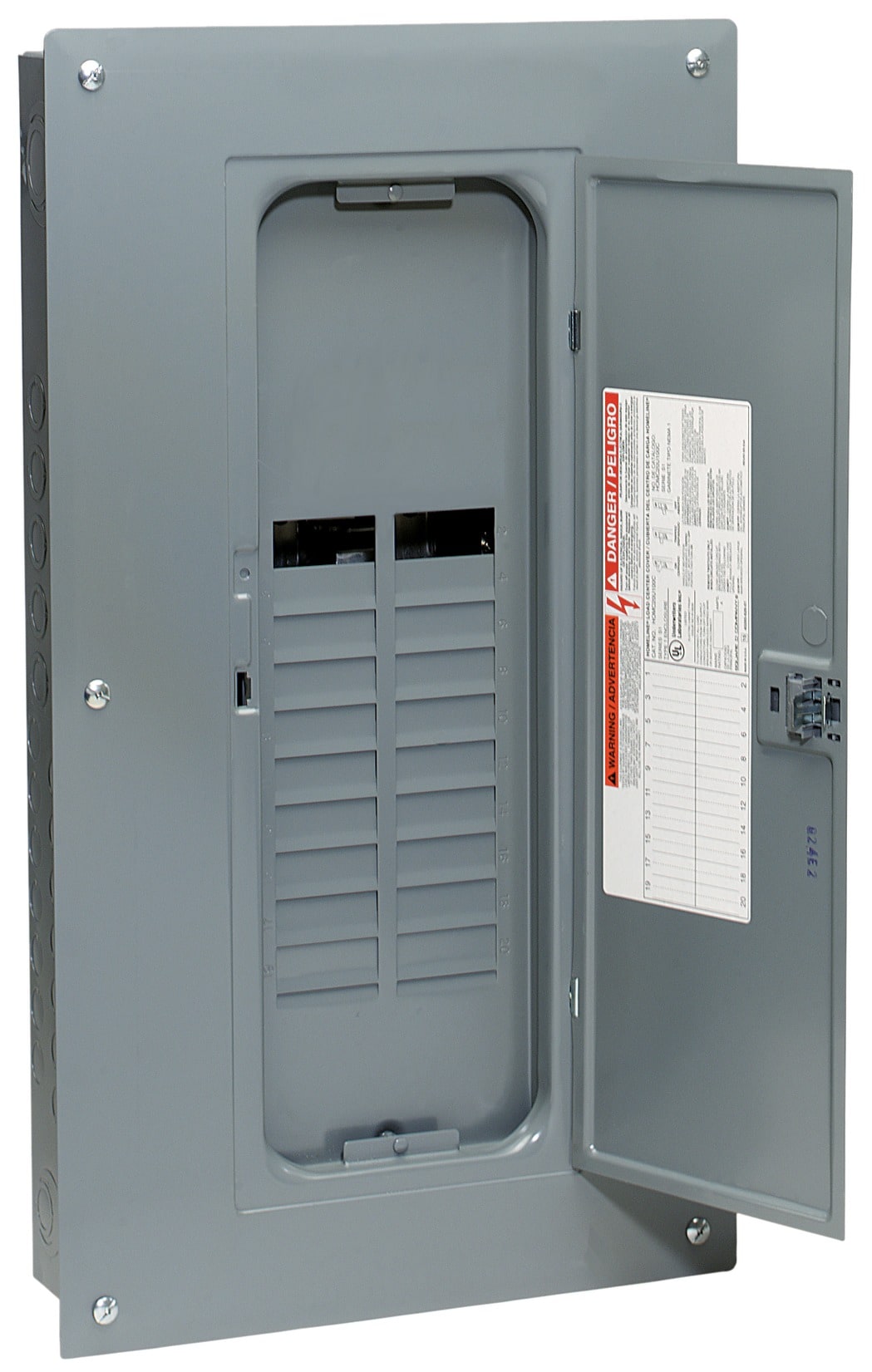 Square D Homeline 125-Amp 20-space load center - front view