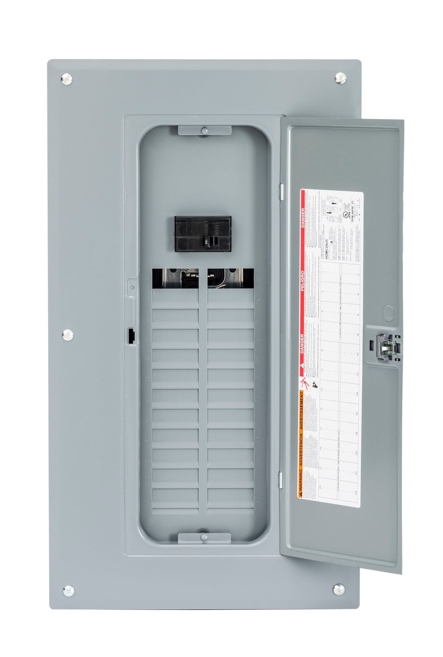 Square D Homeline 125-Amp 24-space load center - front view