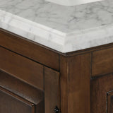 Clinton 72 in. W Double Vanity in Almond Latte with Natural Marble Vanity Top in White with White Sink - Super Arbor