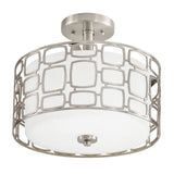 Kichler Sabine 13-in Brushed Nickel Modern/Contemporary 2-Light Incandescent Semi-Flush Mount Light