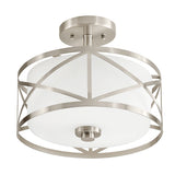 Kichler Edenbrook 11.38-in Brushed Nickel Modern/Contemporary Incandescent Semi-Flush Mount Light