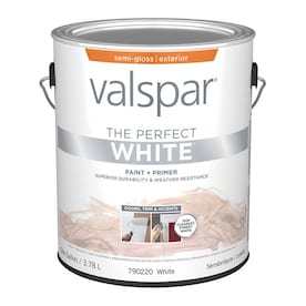 Valspar Semi-Gloss Perfect White Exterior Paint (Actual Net Contents: 128-fl oz) - Super Arbor
