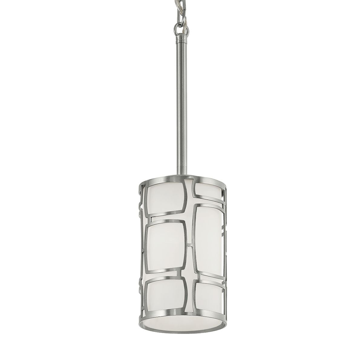Kichler Sabine Brushed Nickel Modern/Contemporary Etched Glass Cylinder Pendant Light