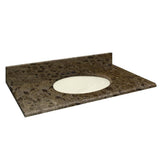 Transolid 37-in Cacao Nougat Natural Marble Single Sink Bathroom Vanity Top with Backsplash and Biscuit Undermount Sink