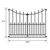 YARDLINK Empire 3-ft W Powder-coated Steel Decorative Metal Pressed-point No Dig Decorative Walk-thru Fence Gate