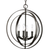 Progress Lighting Equinox 4-Light Antique Bronze Transitional Globe Medium Hanging Pendant Light