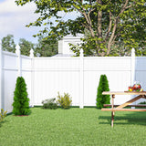 Freedom Brighton 6-ft H x 6-ft W White Privacy Vinyl Flat-top Fence Panel (Assembled)