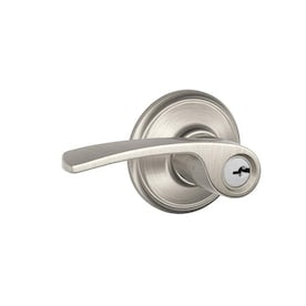 Schlage F51 Merano Merano Satin Nickel Reversible Keyed Entry Door Handle - Super Arbor