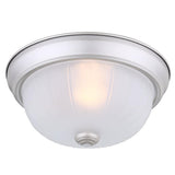 Project Source 6-Pack 10-in Painted Brushed Nickel Traditional Flush Mount Ceiling Light with Frosted Glass
