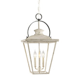 Kichler Arena Cove 3-Light Distressed Antique White and Rust French Country/Cottage Lantern Medium Hanging Pendant Light