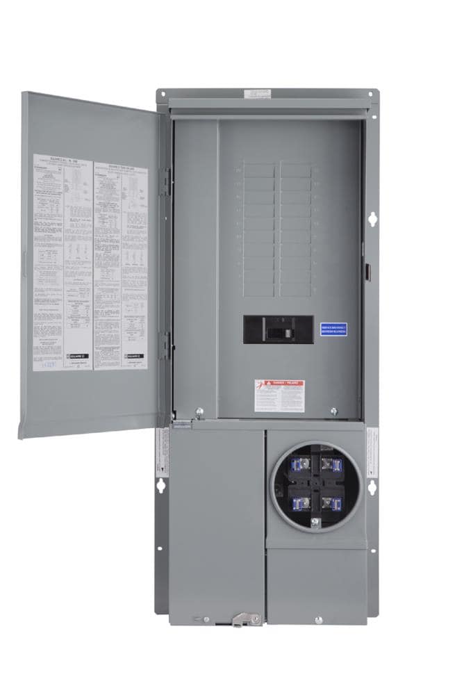 Square D Homeline Ring Type Overhead/Underground 200-Amp 20-space load center - front view