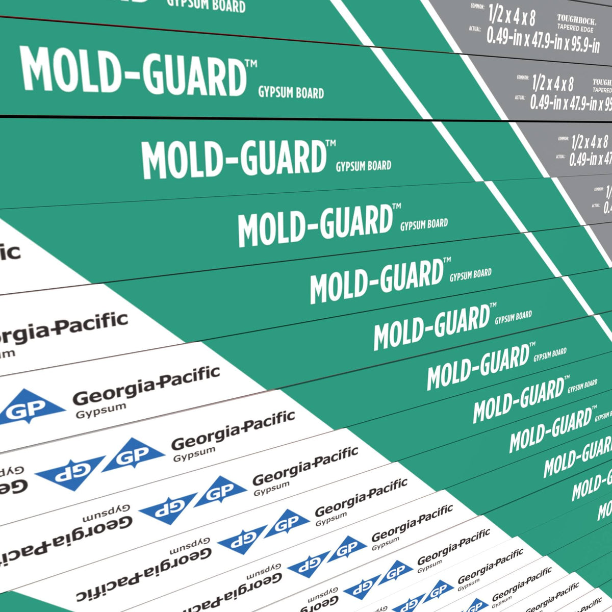 ToughRock 1/2-in x 4-ft x 8-ft Mold-Guard Mold Resistant Moisture Resistant Regular Drywall Panel