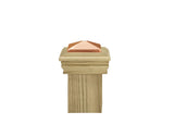Deckorators 4-in x 4-in Newport High Top Wood Pine Deck Post Cap