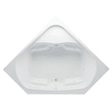 Cavalcade 60 in. Acrylic Center Drain Corner Drop-In Whirlpool Bathtub with Heater in White Pump Location 2