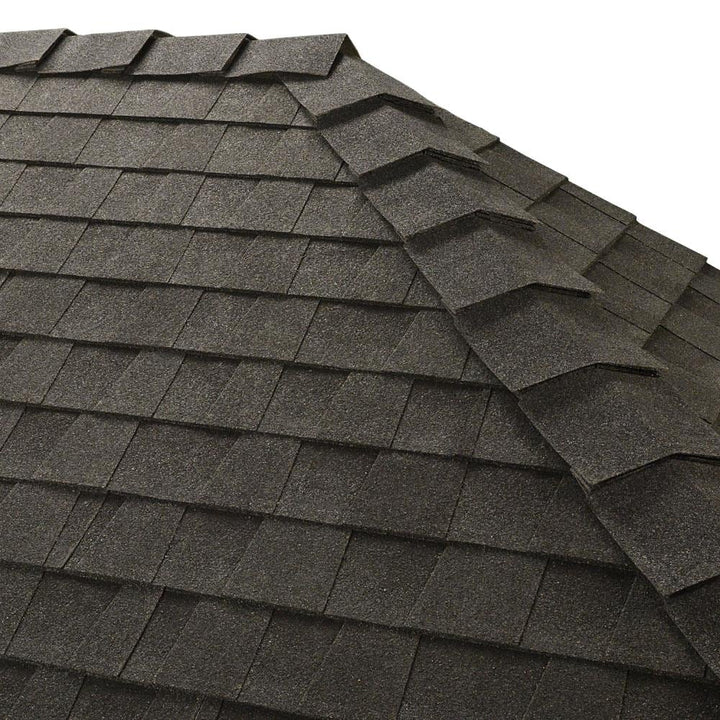 GAF Ridglass Premium Hip & Ridge Cap Shingles, Charcoal, 10-in Width, 31 Lin. Ft. per Bundle/Box (04GARG10CH)