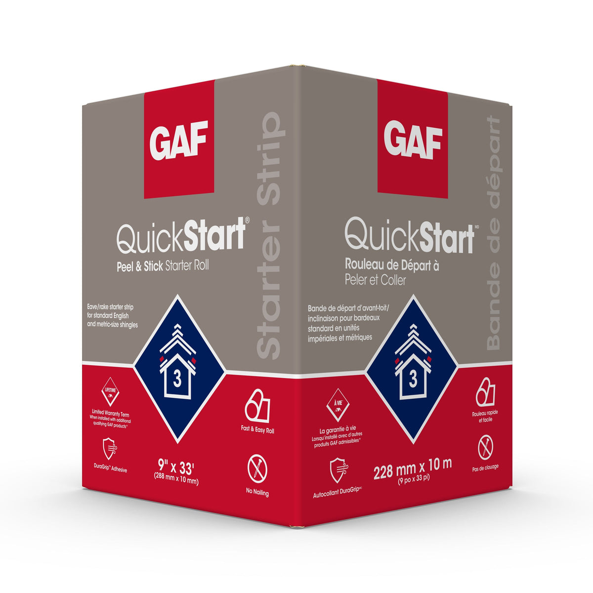 GAF QuickStart Peel & Stick Black Starter Roof Shingles Roll, 9 in. x 33 ft (33 lin. ft per Bundle)
