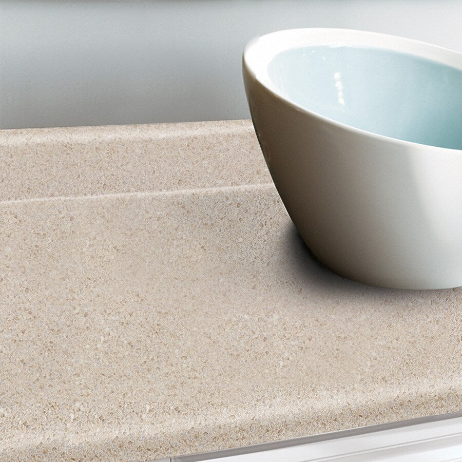 VT Dimensions Wilsonart 10-ft x 25.5-in Kalahari Topaz Matte Straight Laminate Kitchen Countertop with Integrated Backsplash