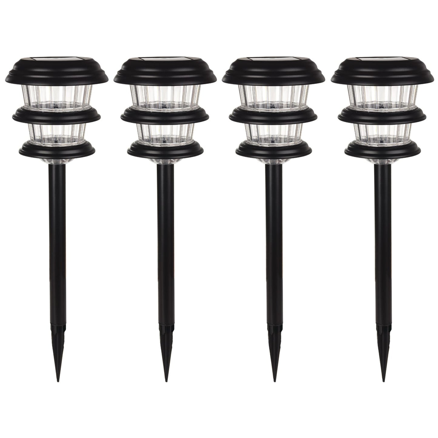 Portfolio 4-Pack 8x Brighter (9.6-Lumen) Black Solar Integrated LED Path Light