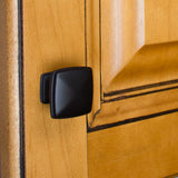 1-1/4 in. Matte Black Square Deco Cabinet Knobs (10-Pack) - Super Arbor