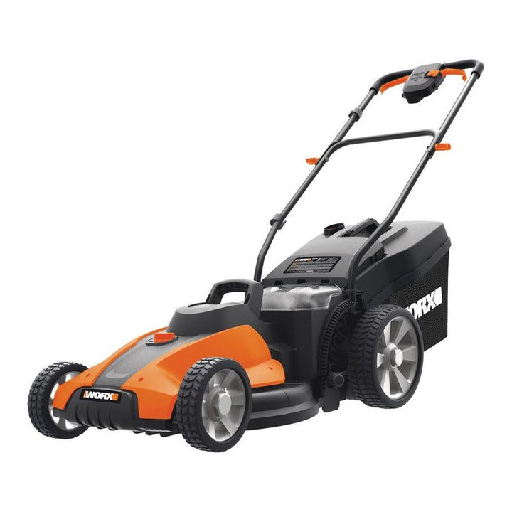 Worx POWER SHARE 40-Volt Li-ion 17 in. Cordless Battery Walk Behind Push Mower with Mulching (2 x 20-Volt Batteries)