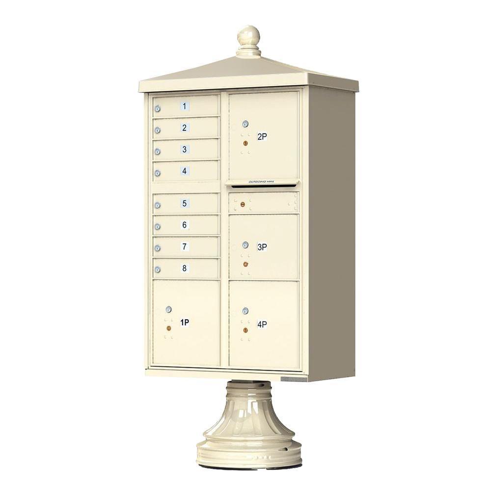 Vital 1570 8 Mailboxes 2 Parcel Lockers 1 Outgoing Pedestal Mount Cluster Box Unit - Super Arbor