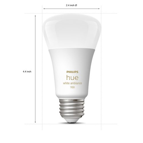 Philips Hue White A19 LED 60W Equivalent Dimmable Smart Wireless Lighting Starter Kit (4 Bulbs + Bridge)