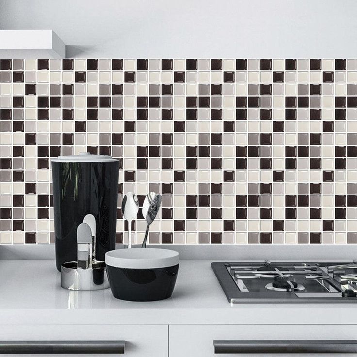 10/20 Pieces Backsplash Tile for Kitchen Mosaic Square Peel and Stick Tile, 3.94x3.94