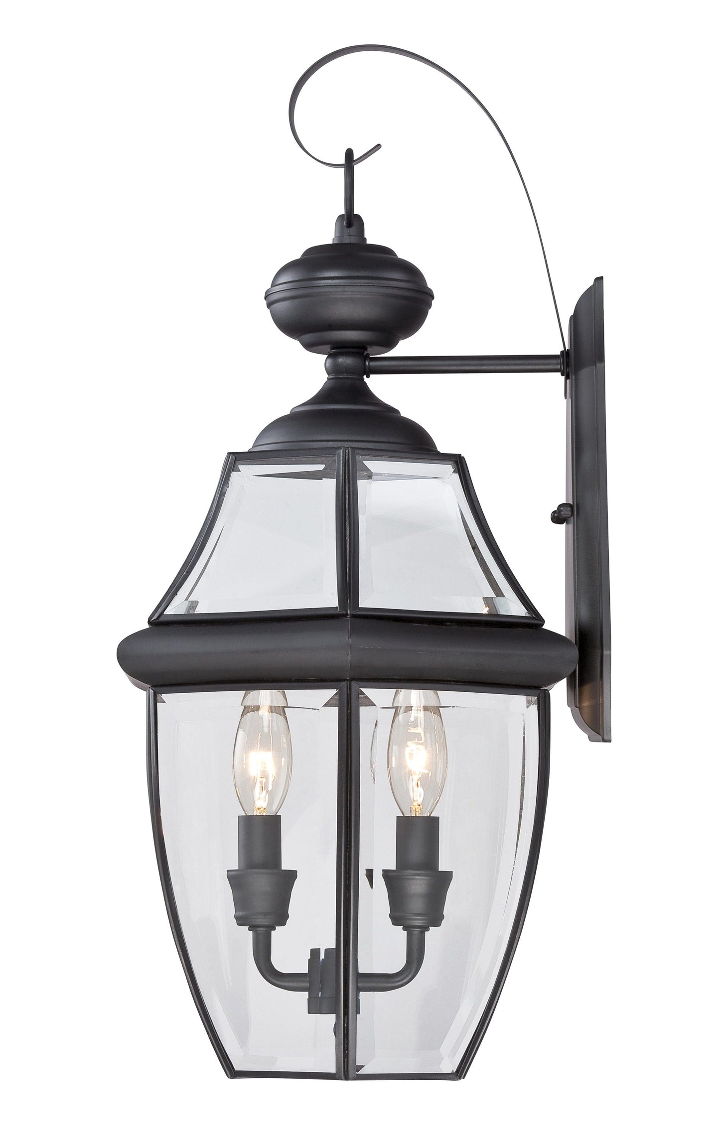 Portfolio Brayden 20.25-in H Matte Black Outdoor Wall Lantern, Candelabra Base (E-12), 2-Light
