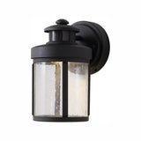 Black Motion Sensor Outdoor Integrated LED Wall Lantern Sconce