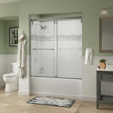 Lyndall 60 x 59-1/4 in. Frameless Mod Soft-Close Sliding Bathtub Door in Chrome with 3/8 in. (10mm) Clear Glass - Super Arbor