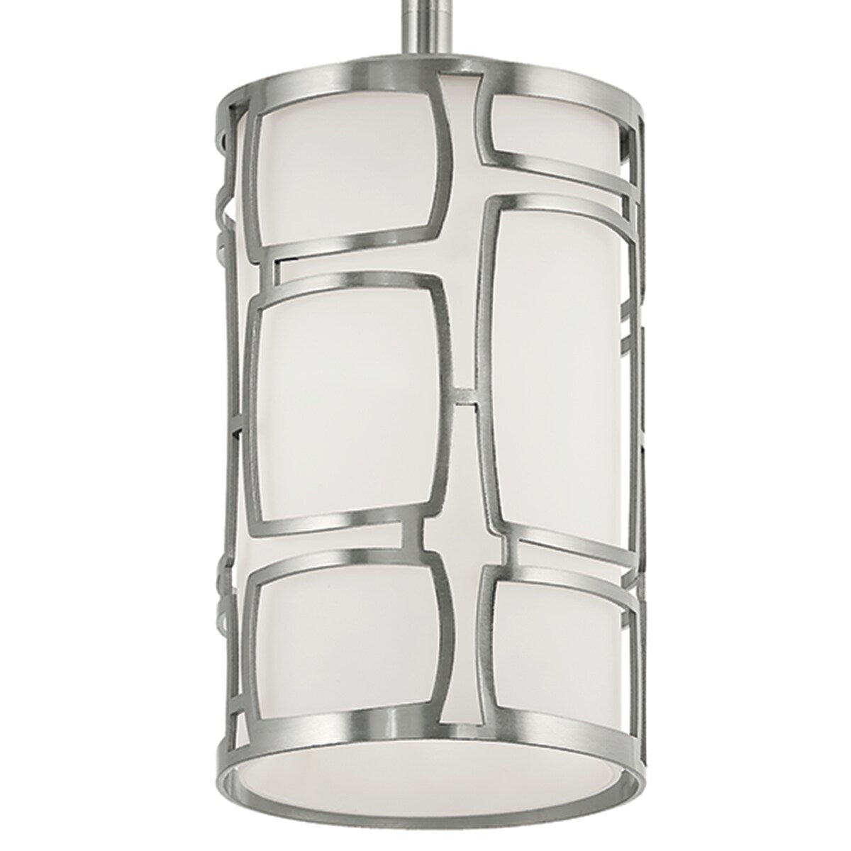 Kichler Sabine Brushed Nickel Modern/Contemporary Etched Glass Cylinder Pendant Light