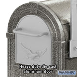 Salsbury Industries 4800 Series Eagle Rural Post-Mount Mailbox, Pewter, Large 20.5 in L x 7.5 in W x 9.5 in H