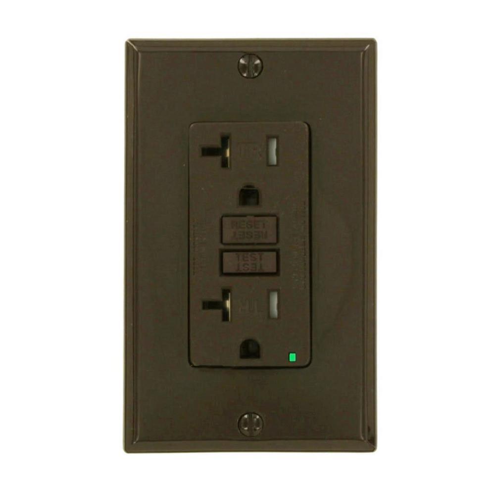 20 Amp 125-Volt Duplex SmarTest Self-Test SmartlockPro Tamper Resistant GFCI Outlet, White - Super Arbor