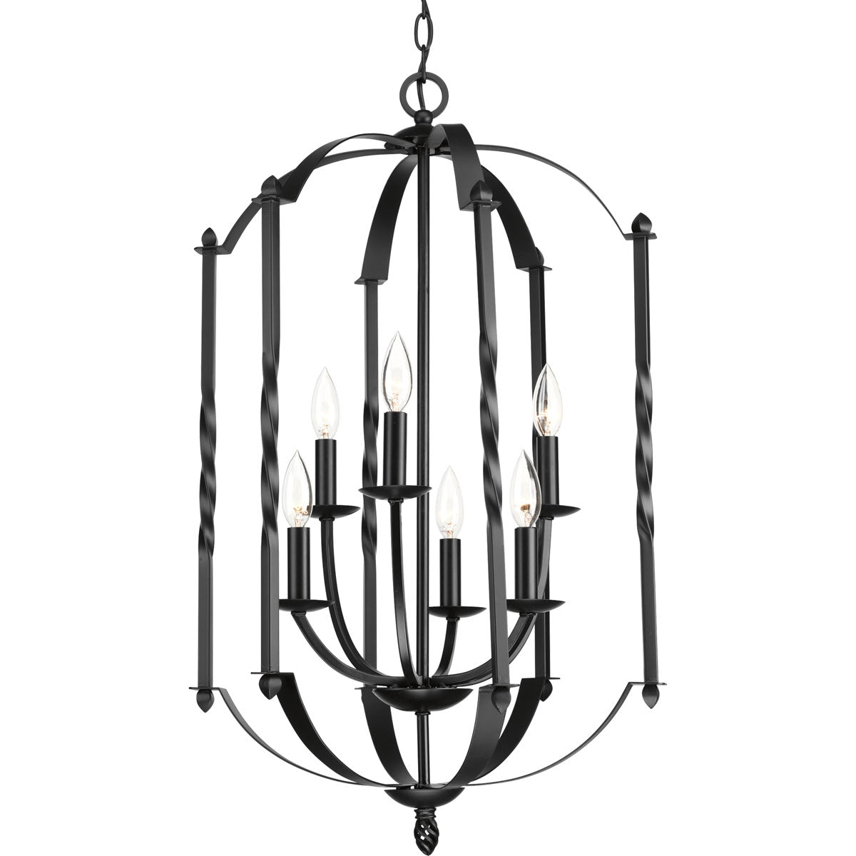 Progress Lighting Greyson 6-Light Black Rustic Chandelier