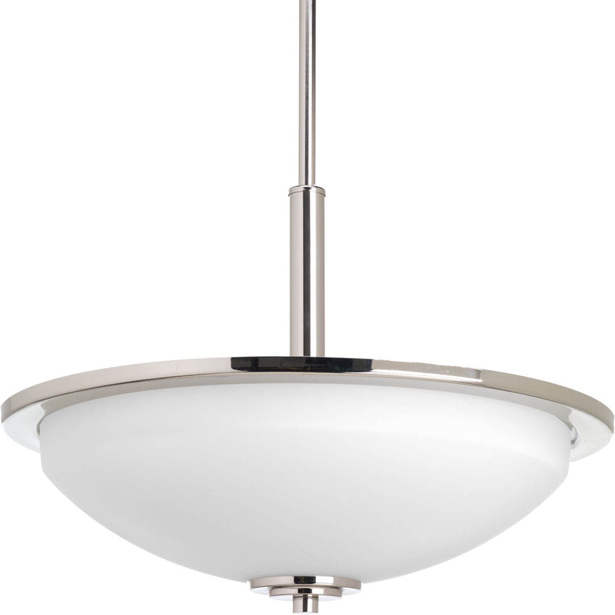 Progress Lighting Replay 3-Light Polished Nickel Transitional Etched Glass Dome Medium Hanging Pendant Light