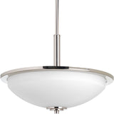 Progress Lighting Replay 3-Light Polished Nickel Transitional Etched Glass Dome Medium Hanging Pendant Light