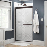 Simplicity 48 in. x 70 in. Semi-Frameless Traditional Sliding Shower Door in Bronze with Clear Glass - Super Arbor