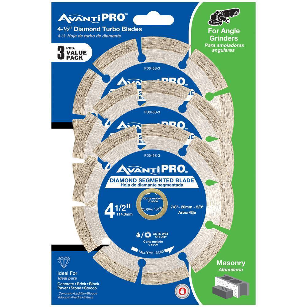 4.5 in. Segmented Diamond Blade (3-Pack) - Super Arbor