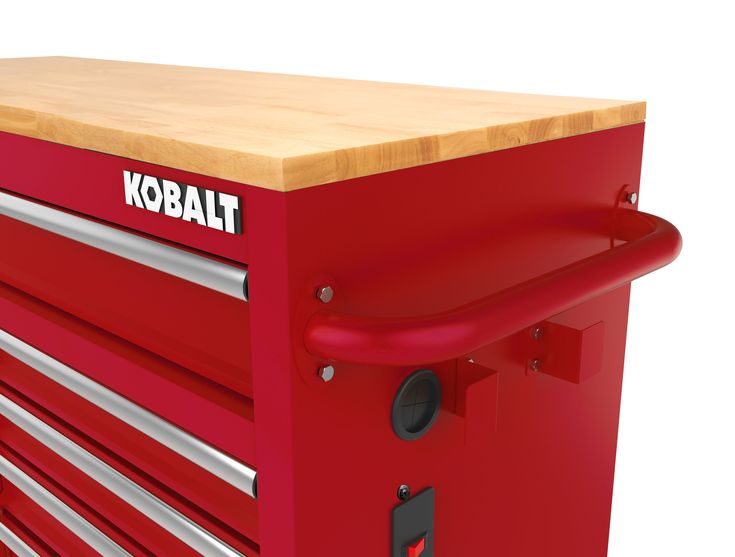 Kobalt 46.1-in L x 37.2-in H 9-Drawers Rolling Red Wood Work Bench