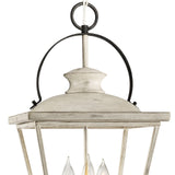Kichler Arena Cove 3-Light Distressed Antique White and Rust French Country/Cottage Lantern Medium Hanging Pendant Light