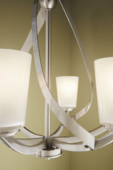 Kichler Layla 6-Light Brushed Nickel Transitional Chandelier, 24.25-in W x 23.5-in H