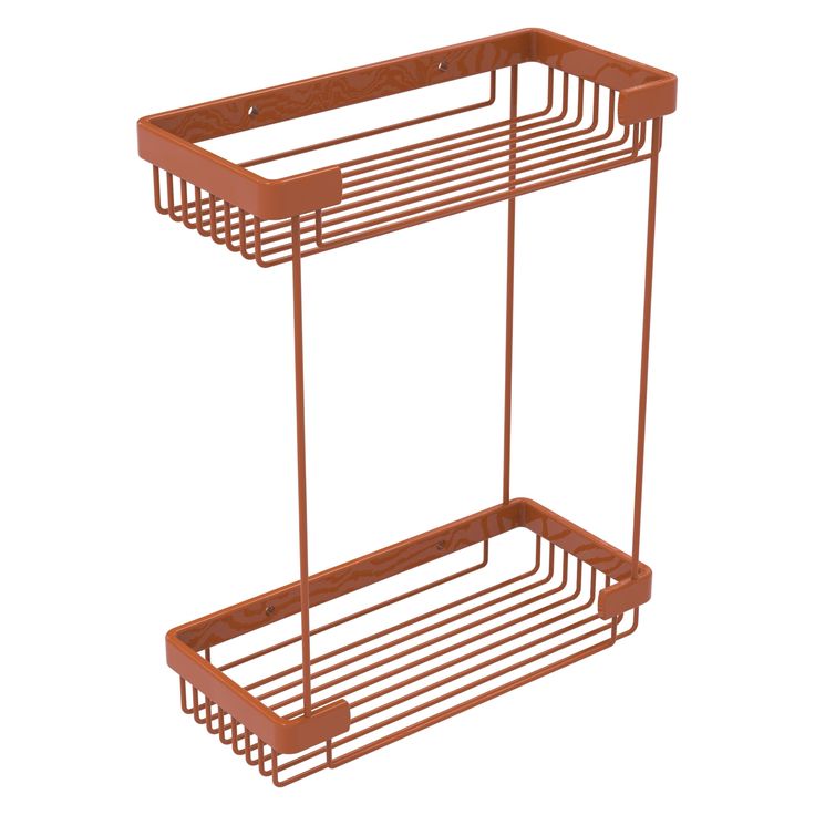 Allied Brass Double Tier Rectangular Toiletry Shower Basket in Antique Copper
