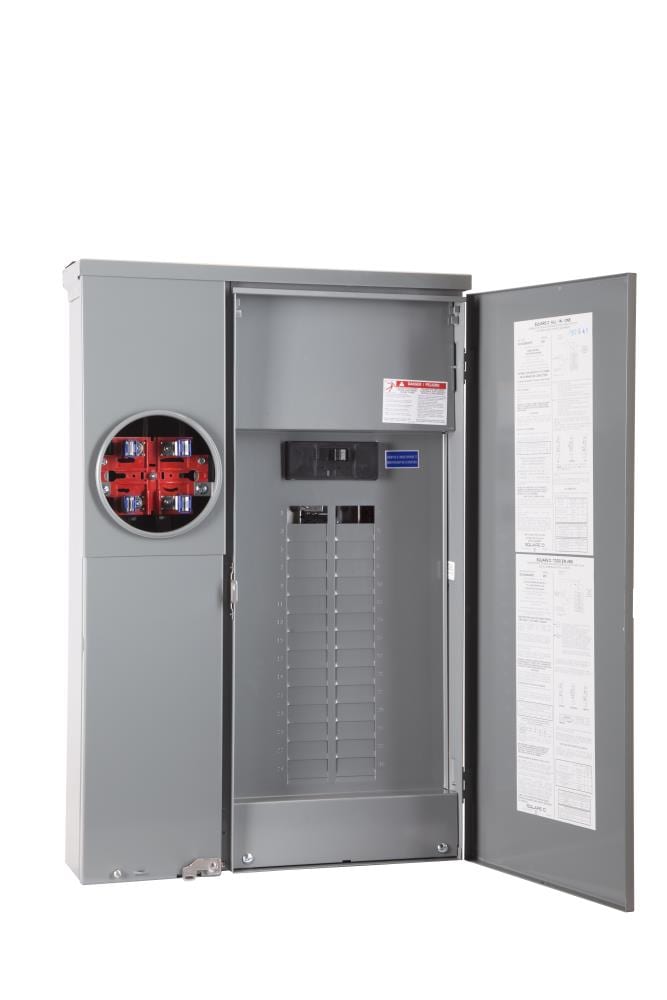 Square D Homeline Ring Type Overhead/Underground 200-Amp 30-space load center - front view