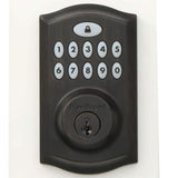 SmartCode 913 Touchpad Venetian Bronze Single Cylinder Electronic Deadbolt with Avalon Handleset and Tustin Lever