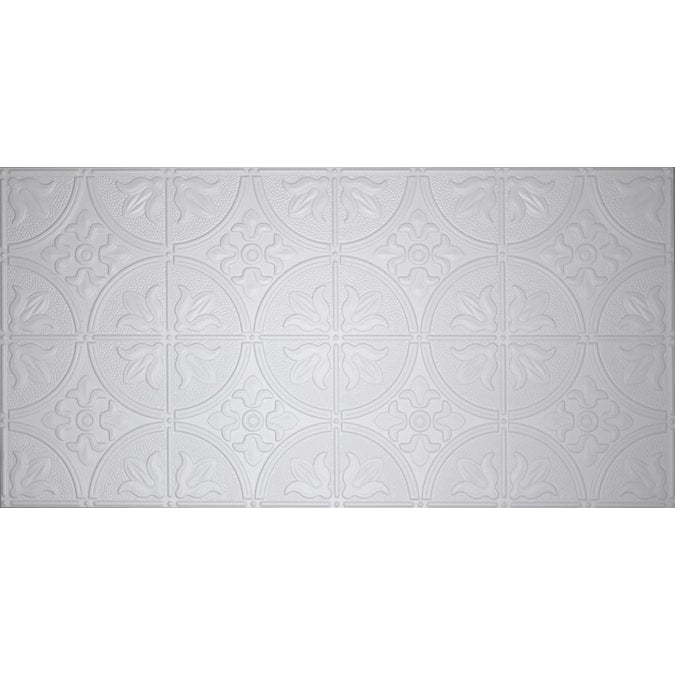 Dimensions 4-ft x 2-ft White Polystyrene Surface-mount Ceiling Tile (1-Pack, 8-sq ft / Case)