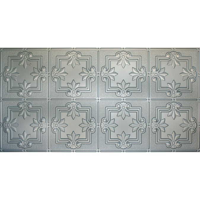 Dimensions 4-ft x 2-ft Nickel Polystyrene Surface-mount Ceiling Tile (1-Pack, 8-sq ft / Case)